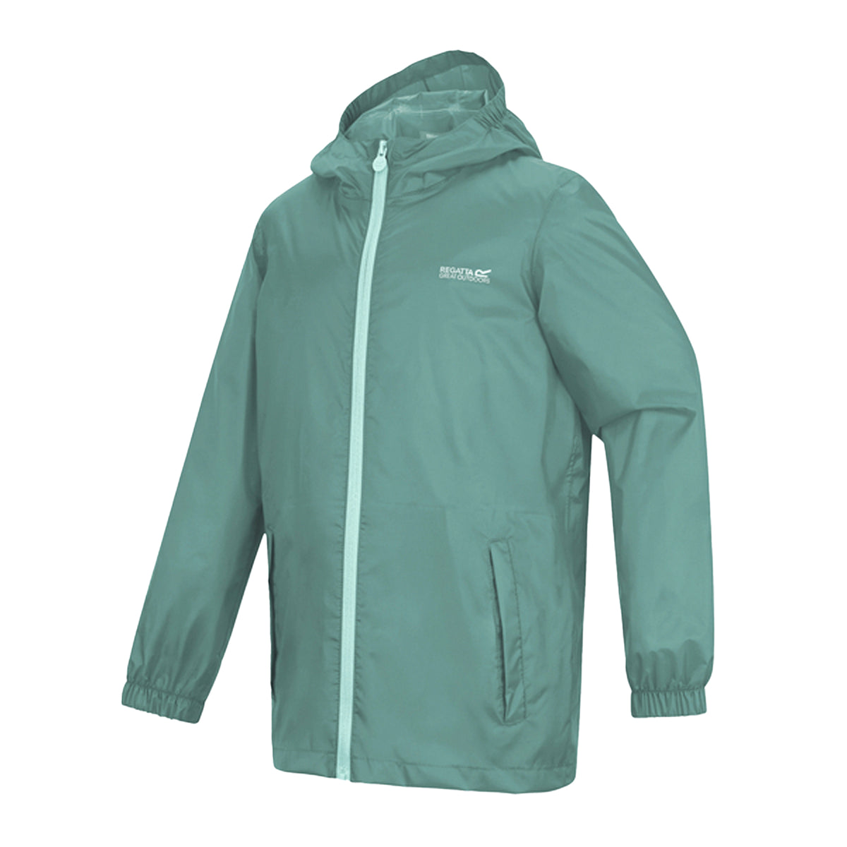 Ivy Moss - Front - Regatta Great Outdoors Childrens-Kids Pack It Jacket III Waterproof Packaway Black