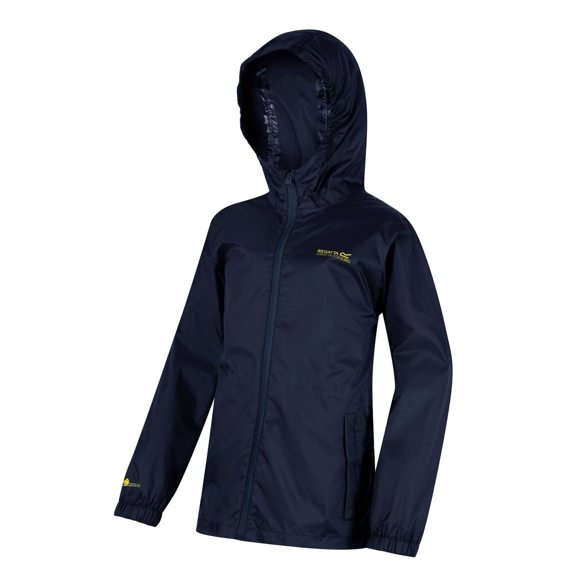 Midnight - Side - Regatta Great Outdoors Childrens-Kids Pack It Jacket III Waterproof Packaway Black