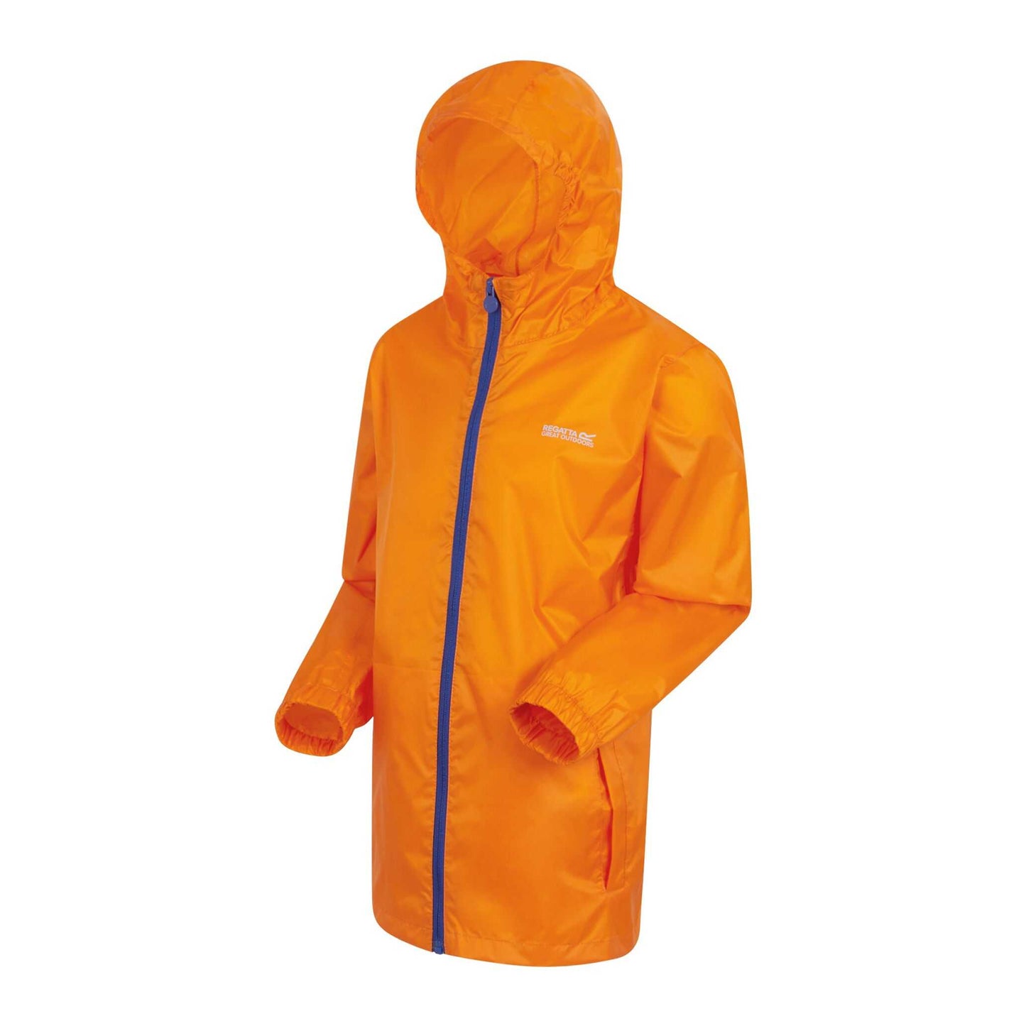 Persimmon - Side - Regatta Great Outdoors Childrens-Kids Pack It Jacket III Waterproof Packaway Black