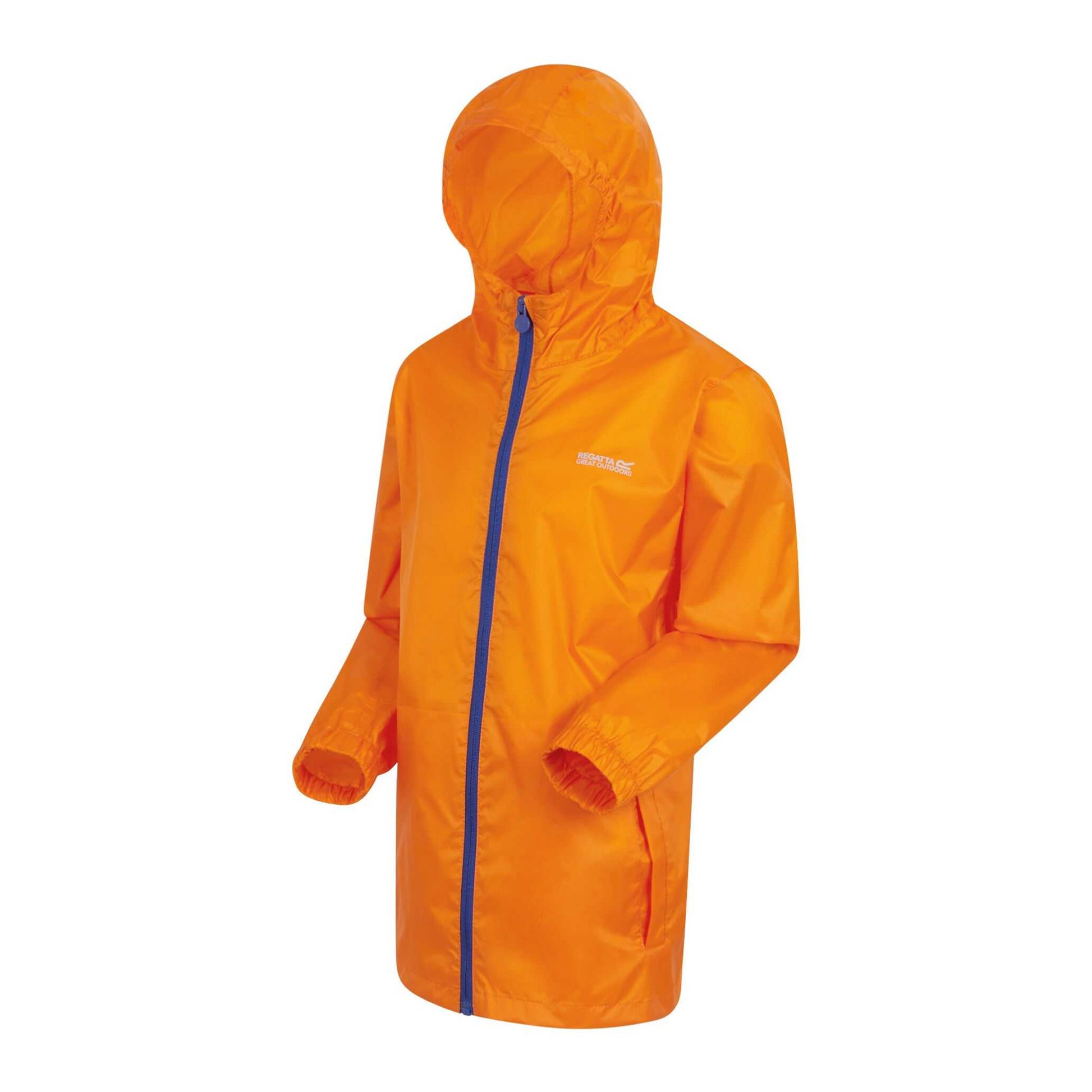 Persimmon - Side - Regatta Great Outdoors Childrens-Kids Pack It Jacket III Waterproof Packaway Black