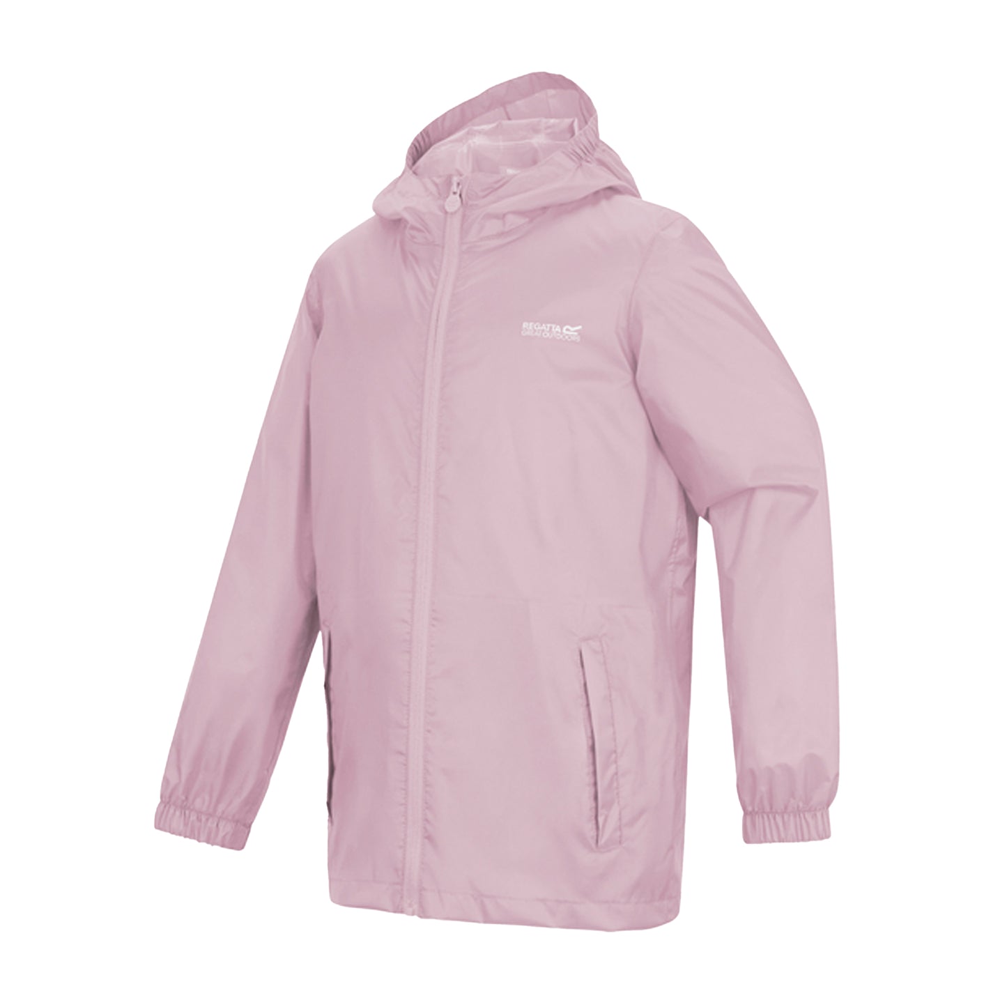 Powder Lilac - Side - Regatta Great Outdoors Childrens-Kids Pack It Jacket III Waterproof Packaway Black