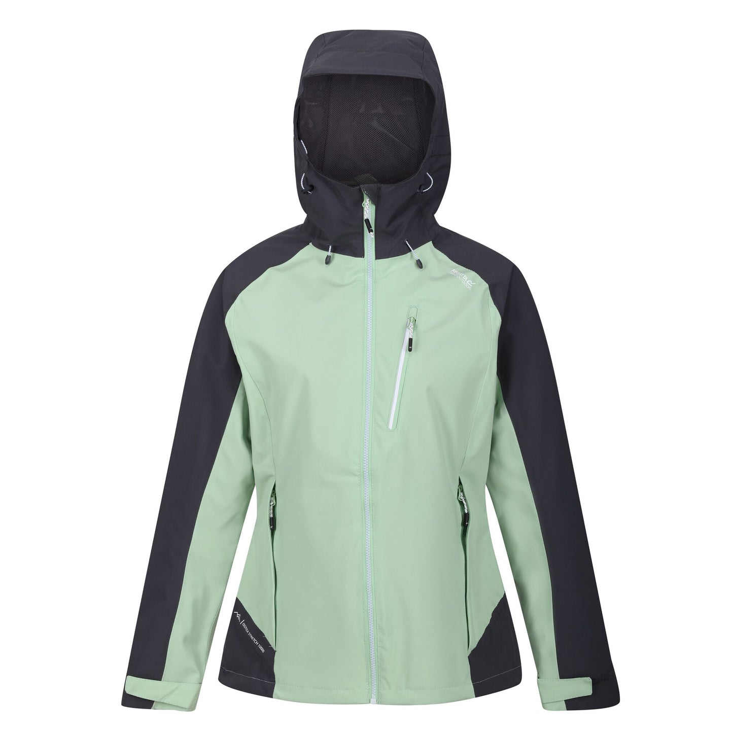 Quiet Green-Seal Grey - Front - Regatta Womens-Ladies Birchdale Shell Waterproof Jacket