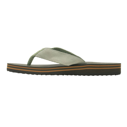 Dark Khaki-Teal - Close up - Regatta Mens Rico Flip Flops