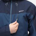 Moonlight Denim-Navy - Close up - Regatta Mens Birchdale Waterproof Hooded Jacket