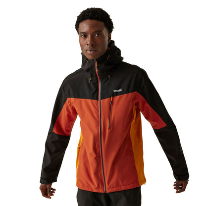 Red Ochre-Black - Lifestyle - Regatta Mens Birchdale Waterproof Hooded Jacket