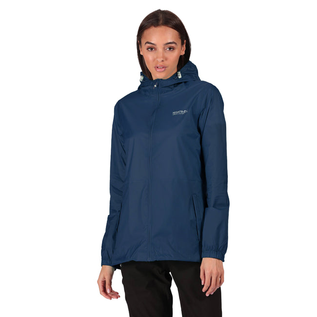 Blue - Side - Regatta Womens-Ladies Pk It Jkt III Waterproof Hooded Jacket