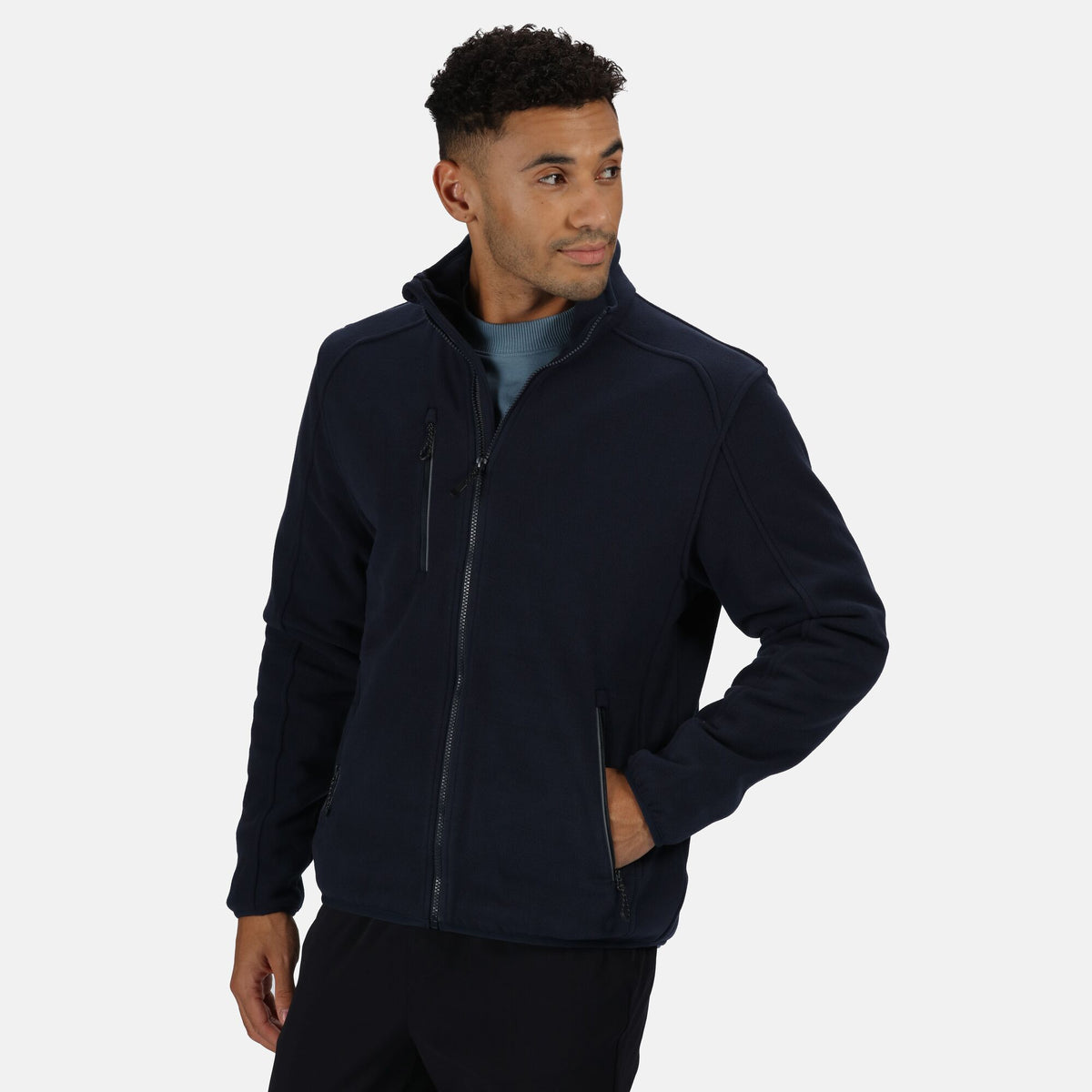 Navy - Back - Regatta Professional Mens Waterproof Fleece Jacket