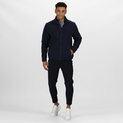 Navy - Side - Regatta Professional Mens Waterproof Fleece Jacket
