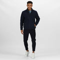 Navy - Side - Regatta Mens Omicron III Waterproof Fleece Jacket