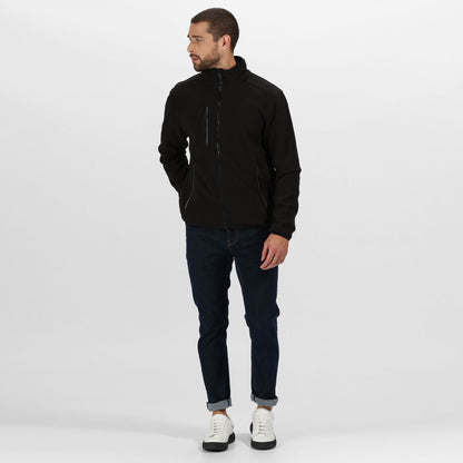 Black - Side - Regatta Professional Mens Waterproof Fleece Jacket