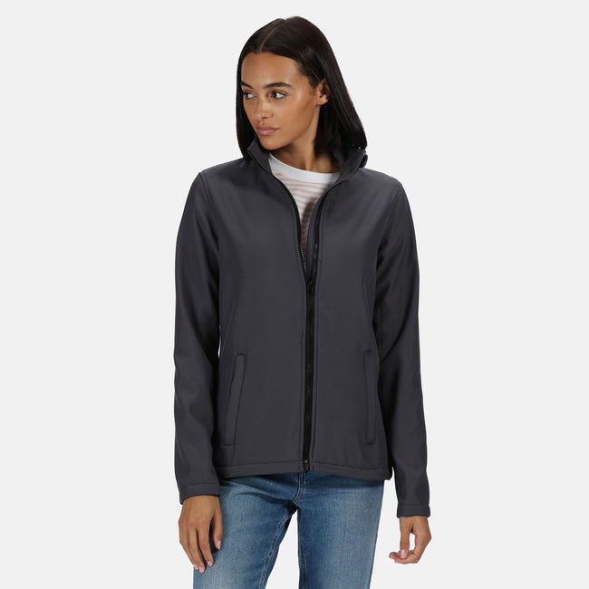 Seal Grey-Black - Side - Regatta Professional Womens-Ladies Printable Soft Shell Jacket