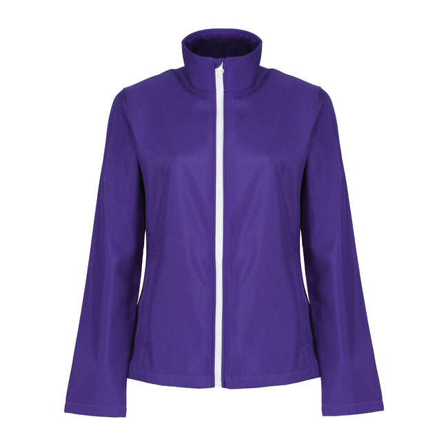 Purple-White - Front - Regatta Professional Womens-Ladies Printable Soft Shell Jacket
