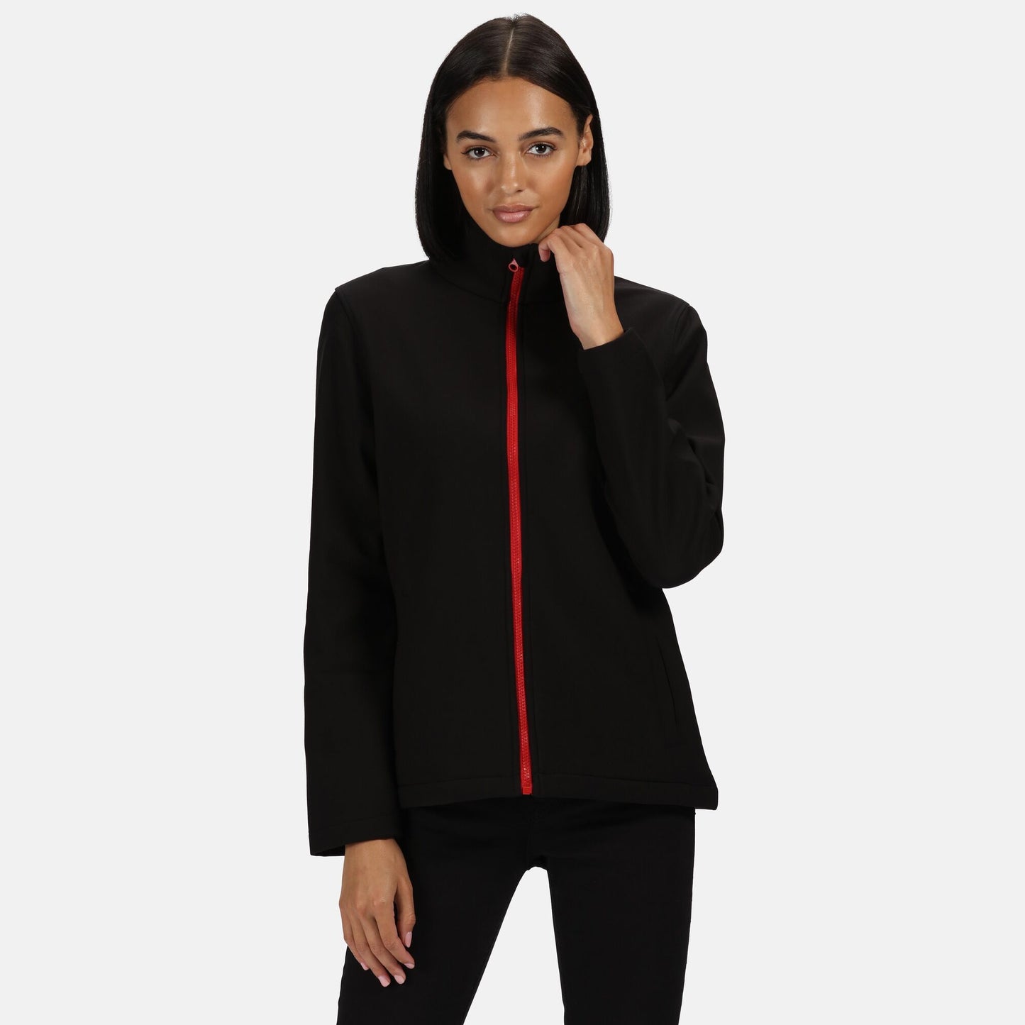 Black-Classic Red - Side - Regatta Professional Womens-Ladies Printable Soft Shell Jacket