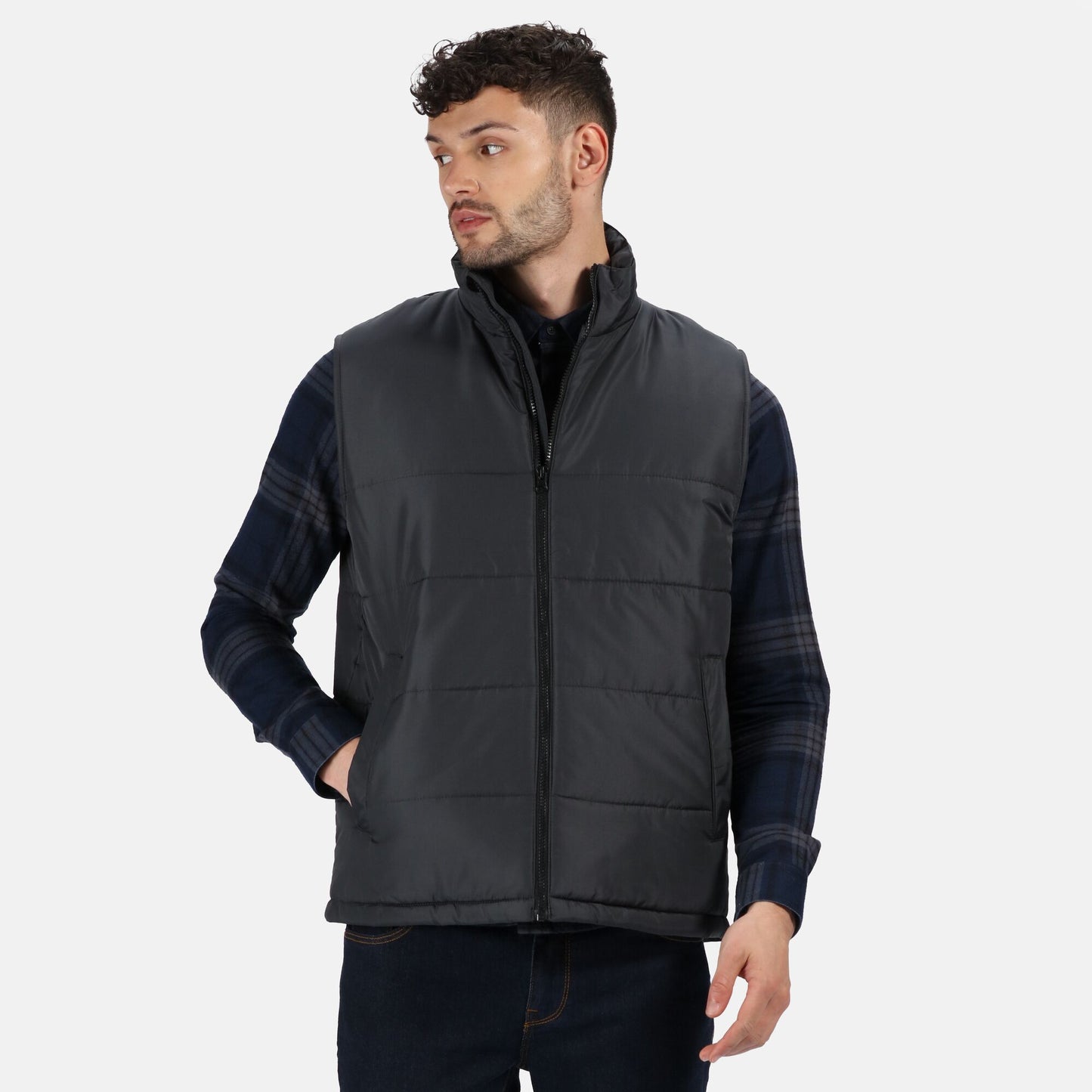 Seal Grey-Black - Side - Regatta Professional Mens Quilted Insulated Body Warmer