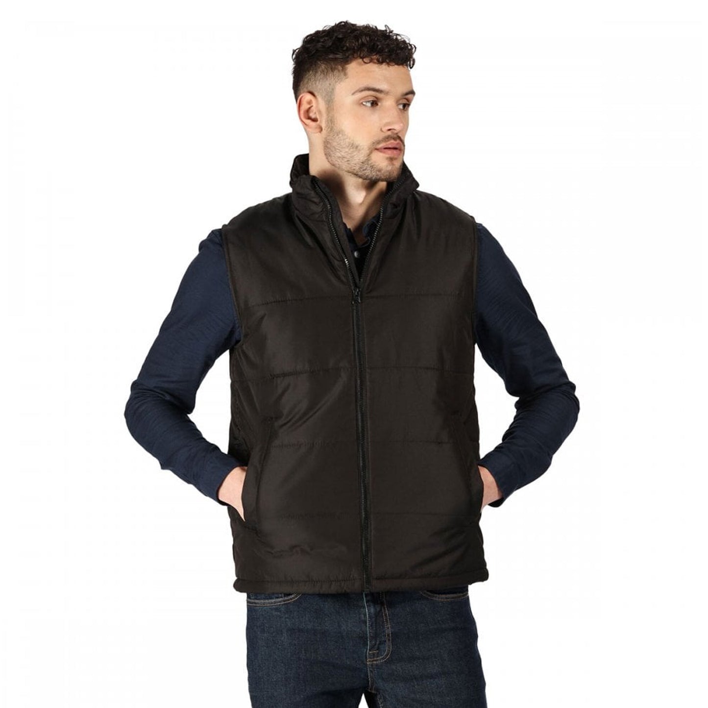 Black - Side - Regatta Professional Mens Quilted Insulated Body Warmer
