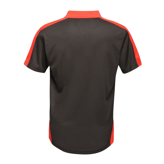 Black-Classic Red - Lifestyle - Regatta Mens Contrast Coolweave Polo Shirt