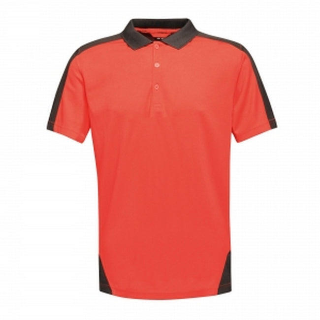 Classic Red-Black - Front - Regatta Mens Contrast Coolweave Polo Shirt