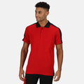 Classic Red-Black - Back - Regatta Mens Contrast Coolweave Polo Shirt