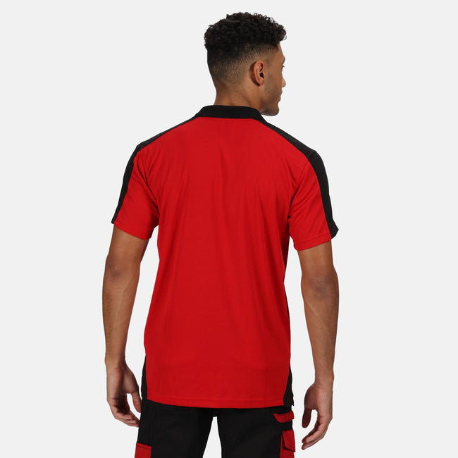 Classic Red-Black - Side - Regatta Mens Contrast Coolweave Polo Shirt