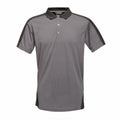 Seal Grey-Black - Front - Regatta Mens Contrast Coolweave Polo Shirt