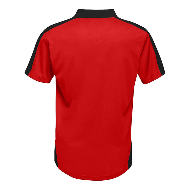 Classic Red-Black - Back - Regatta Professional Mens Contrast Coolweave Polo Shirt