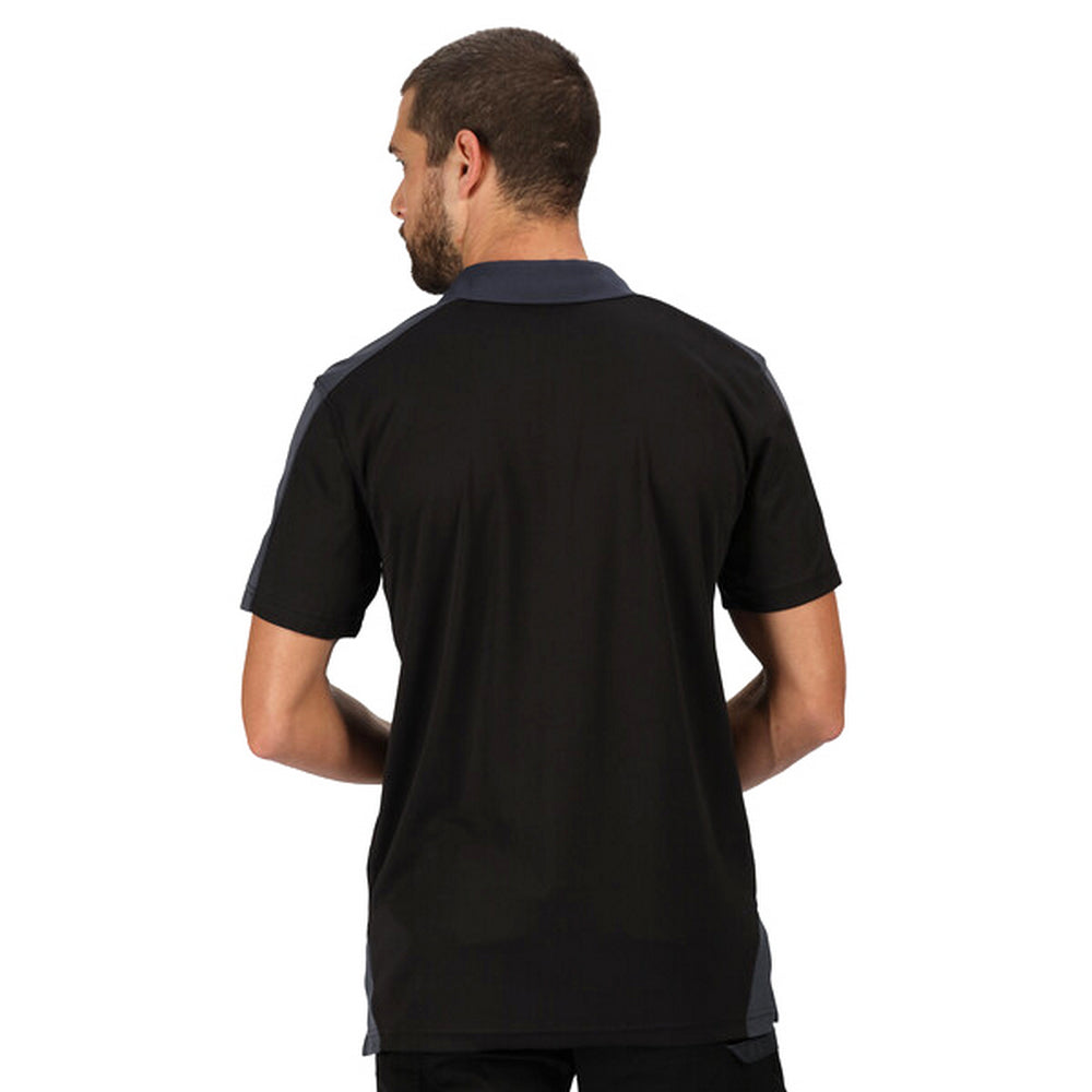 Black-Seal Grey - Lifestyle - Regatta Professional Mens Contrast Coolweave Polo Shirt