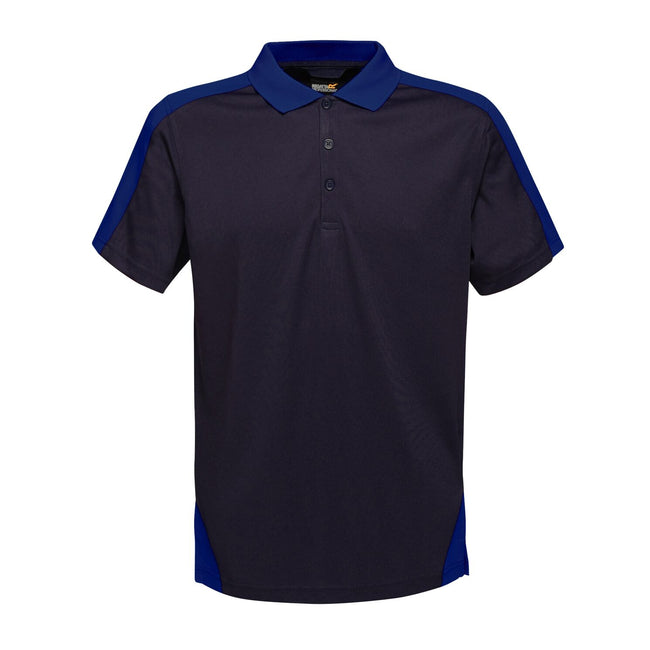 Navy-New Royal - Front - Regatta Professional Mens Contrast Coolweave Polo Shirt