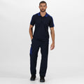 Navy-New Royal - Side - Regatta Mens Contrast Coolweave Polo Shirt