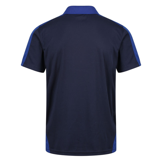 Navy-New Royal - Pack Shot - Regatta Mens Contrast Coolweave Polo Shirt