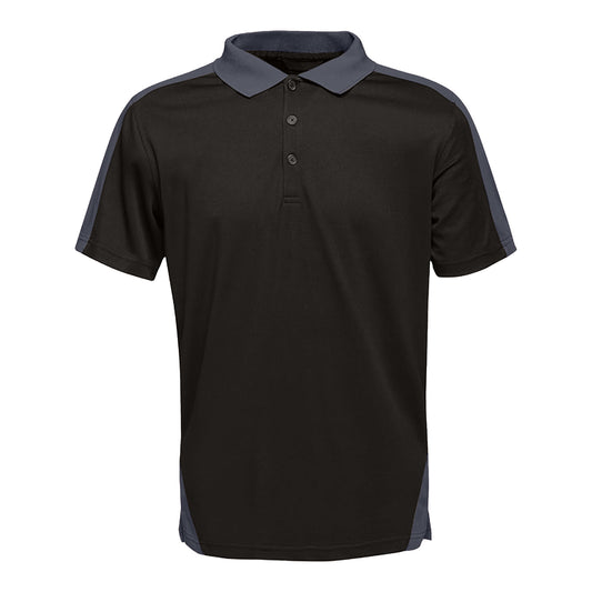 Black-Seal Grey - Front - Regatta Professional Mens Contrast Coolweave Polo Shirt