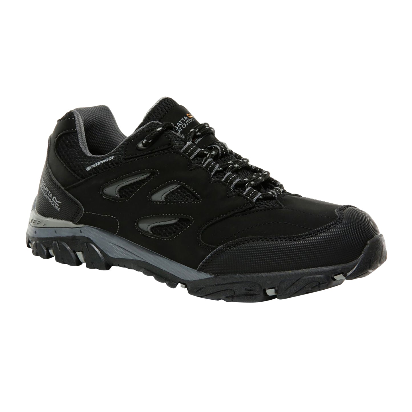 Black-Granite - Front - Regatta Childrens-Kids Holcombe Low Junior Hiking Boots