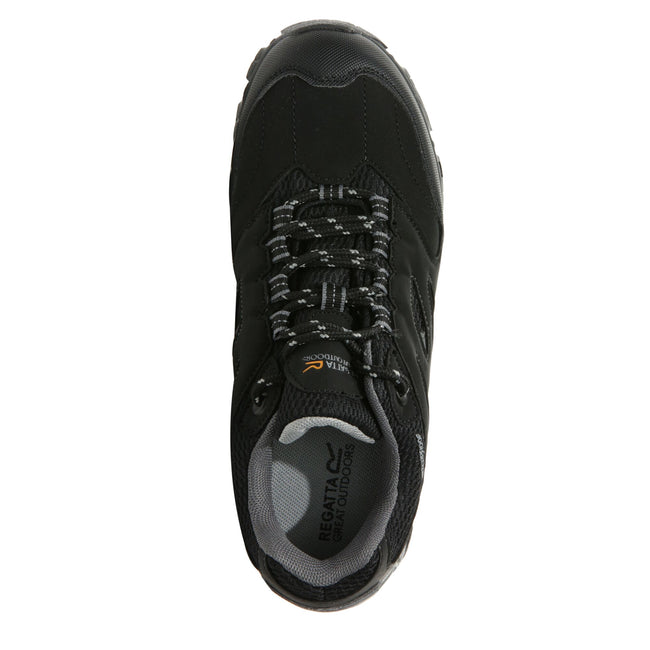 Black-Granite - Close up - Regatta Childrens-Kids Holcombe Low Junior Hiking Boots