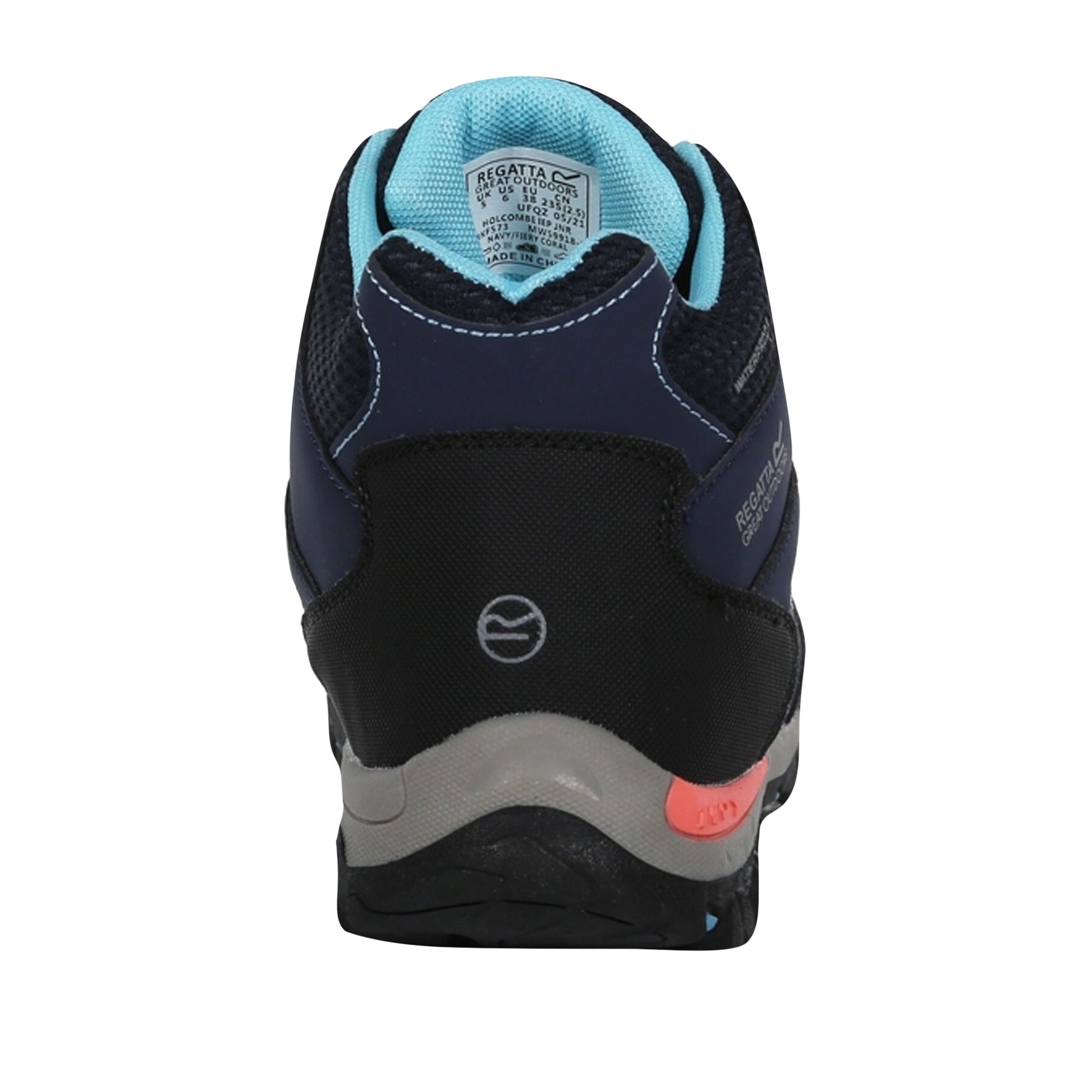 Navy-Fiery Coral - Back - Regatta Childrens-Kids Holcombe IEP Junior Hiking Boots