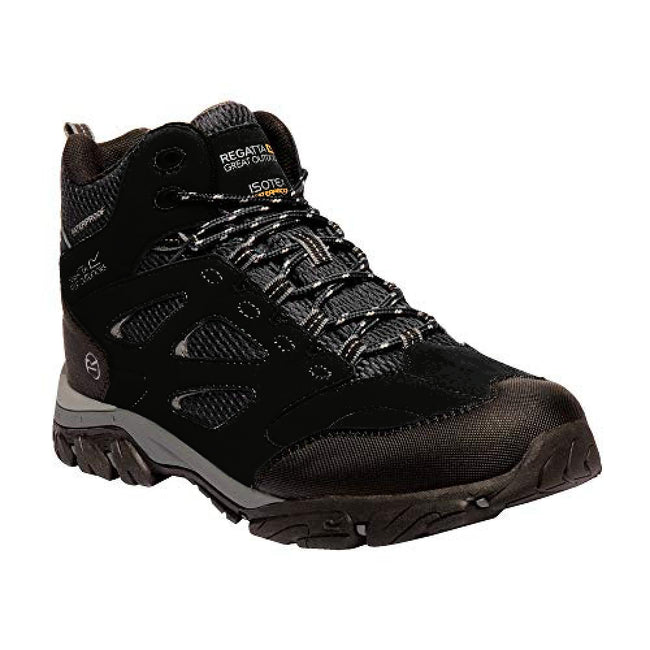 Black-Granite - Front - Regatta Mens Holcombe IEP Mid Hiking Boots