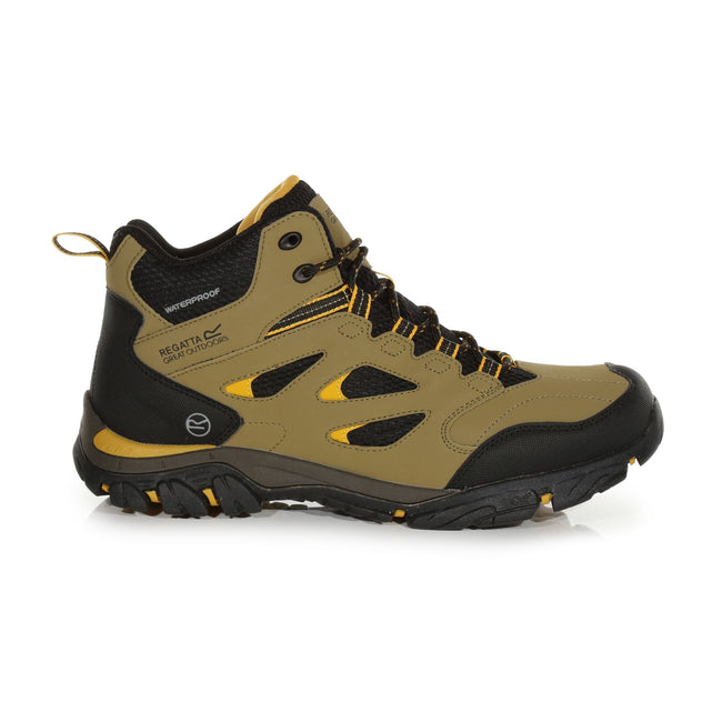 Gold Sand-Yellow Gold - Back - Regatta Mens Holcombe IEP Mid Hiking Boots