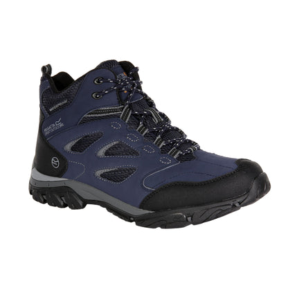 Navy-Granite - Front - Regatta Mens Holcombe IEP Mid Hiking Boots