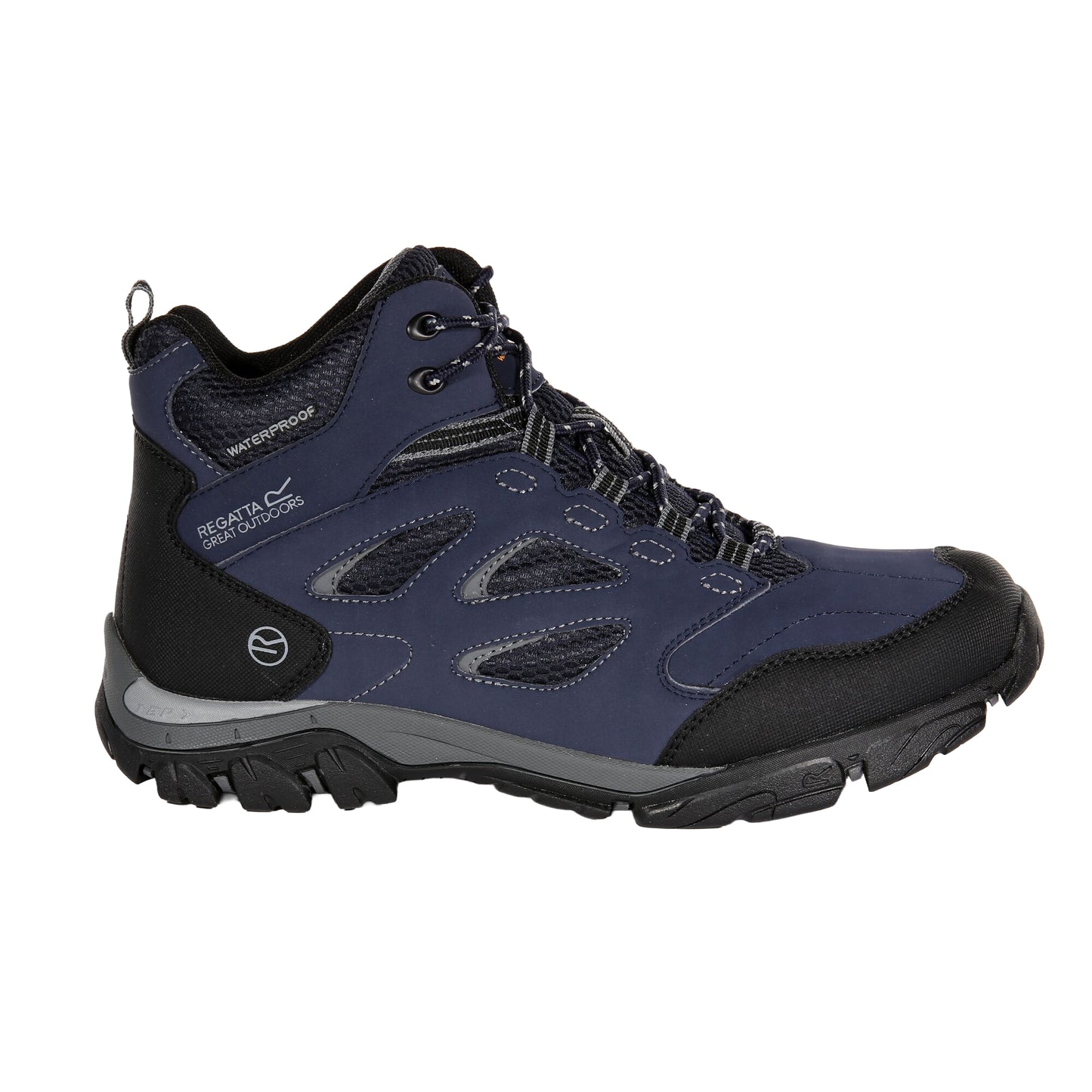 Navy-Granite - Side - Regatta Mens Holcombe IEP Mid Hiking Boots