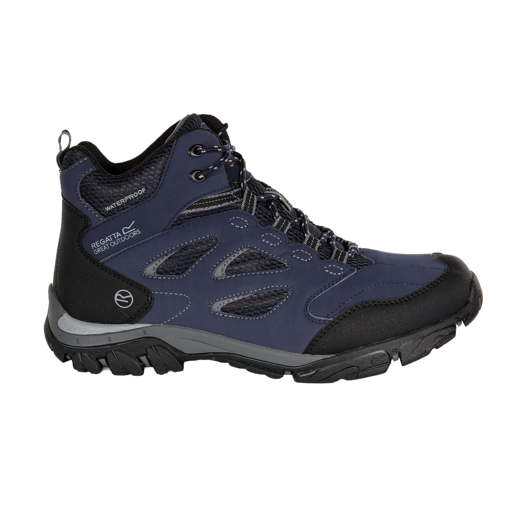 Navy-Granite - Side - Regatta Mens Holcombe IEP Mid Hiking Boots