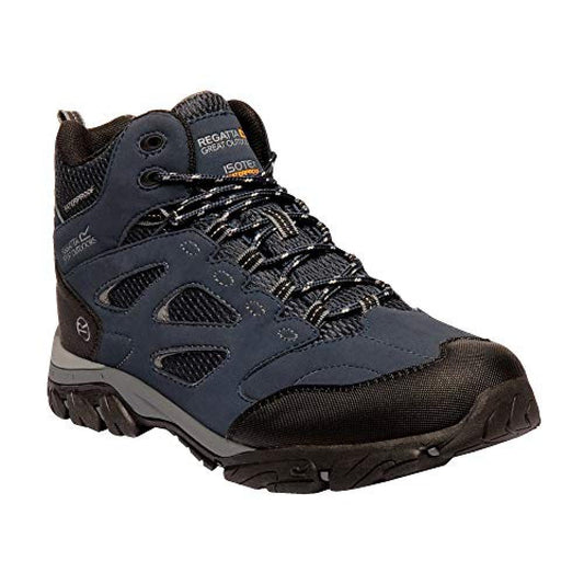Navy-Granite - Front - Regatta Mens Holcombe IEP Mid Hiking Boots