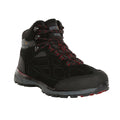 Black-Dark Red - Front - Regatta Mens Samaris Suede Hiking Boots
