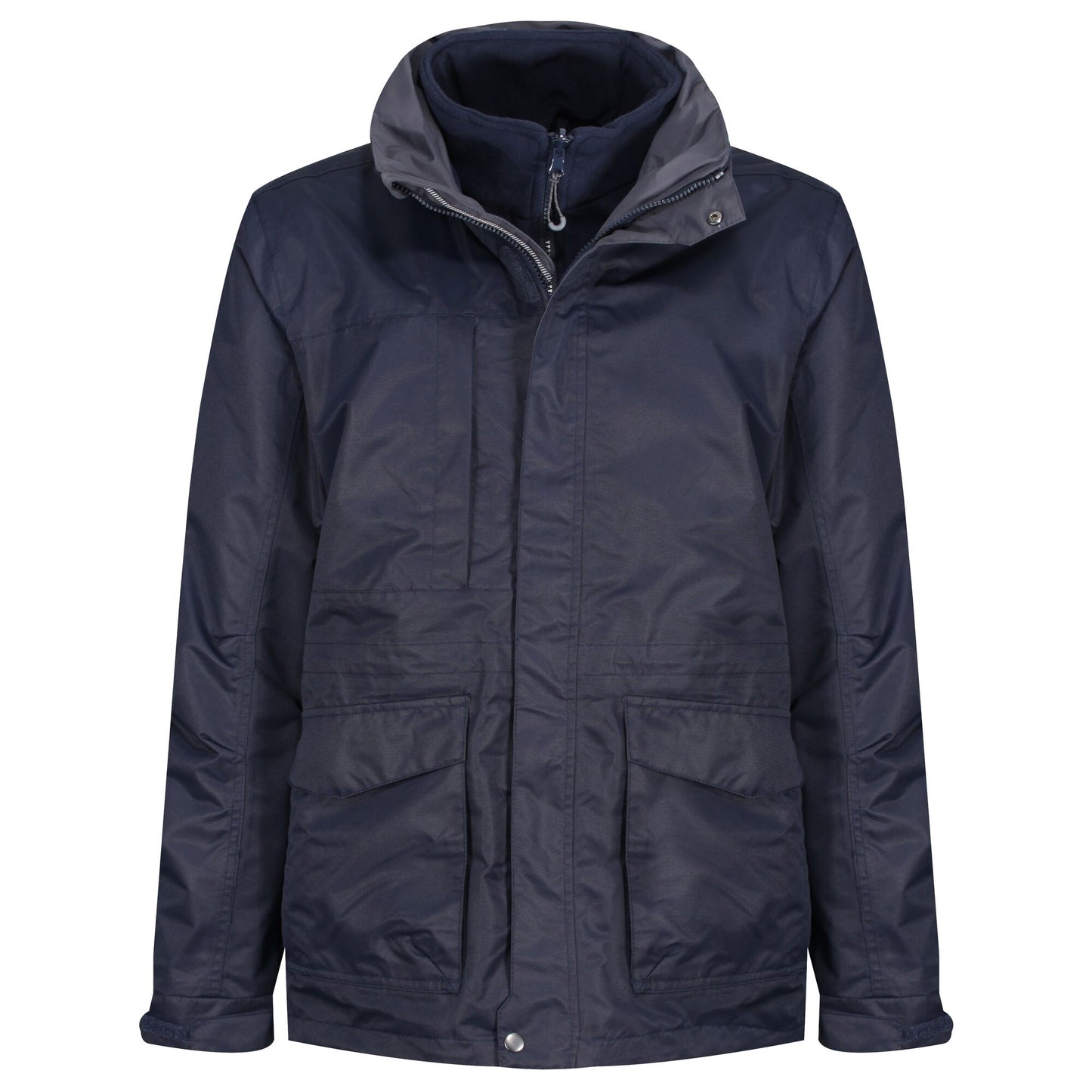 Grey Blue - Side - Regatta Professional Mens Hooded Padded Jacket
