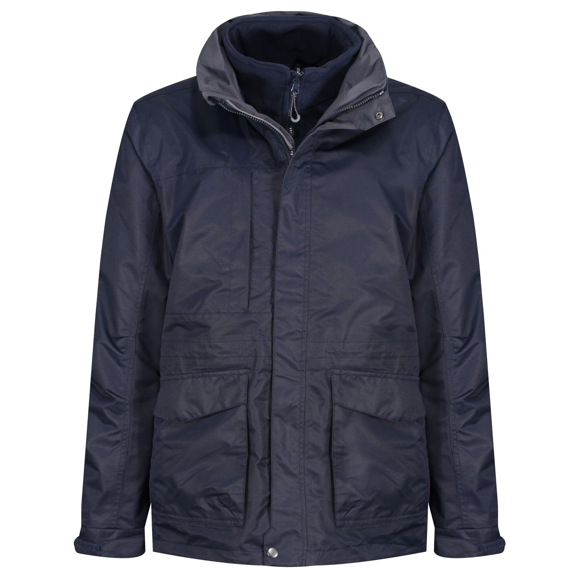 Grey Blue - Side - Regatta Professional Mens Hooded Padded Jacket