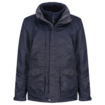 Grey Blue - Side - Regatta Professional Mens Hooded Padded Jacket