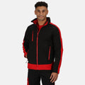 Jet Black-Orient Red - Back - Regatta Professional Mens Contrast 3 Layer Soft Shell Jacket