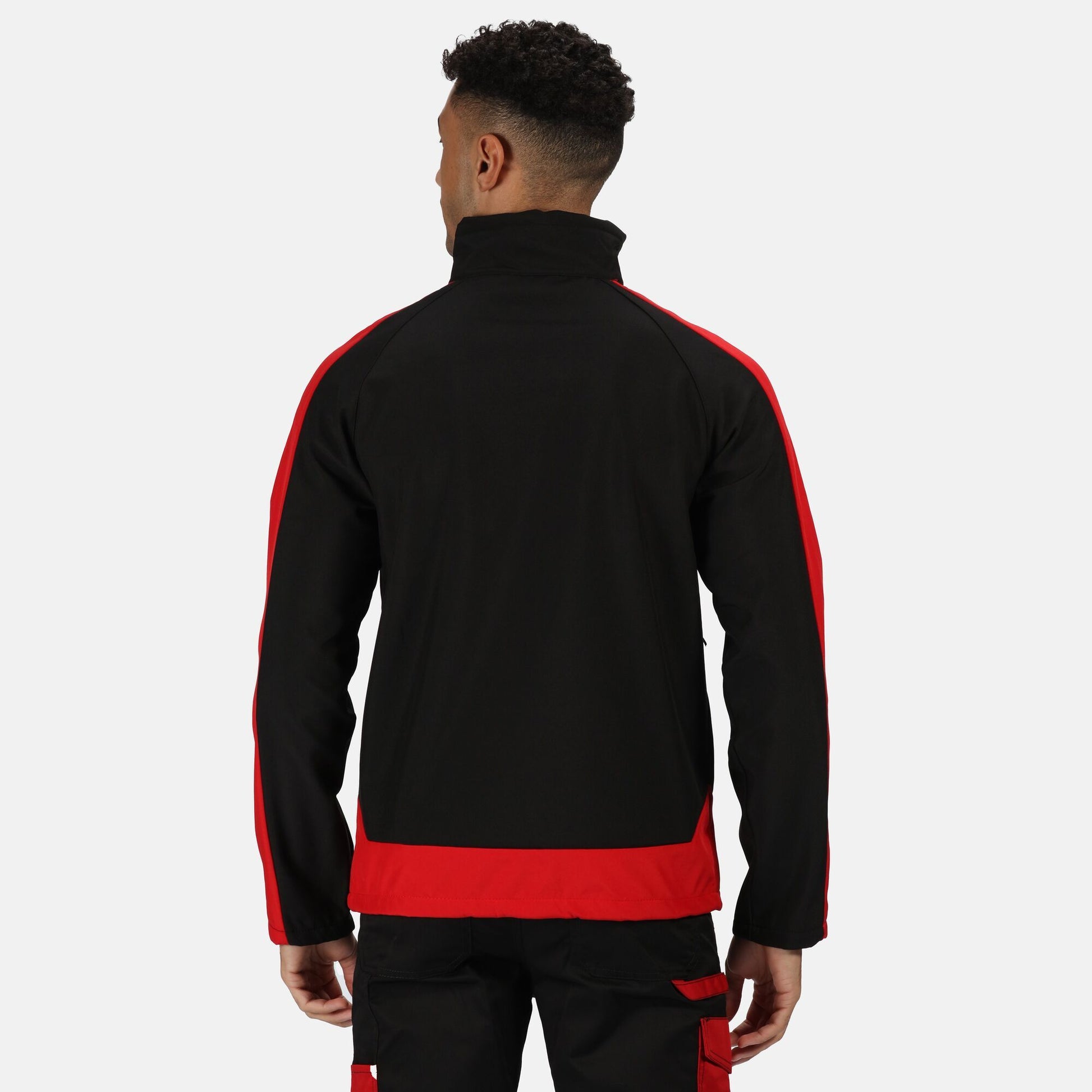 Jet Black-Orient Red - Lifestyle - Regatta Professional Mens Contrast 3 Layer Soft Shell Jacket