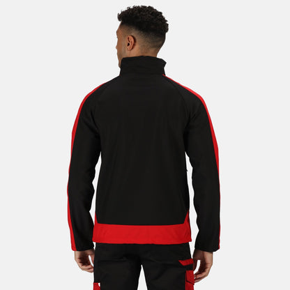 Jet Black-Orient Red - Lifestyle - Regatta Professional Mens Contrast 3 Layer Soft Shell Jacket