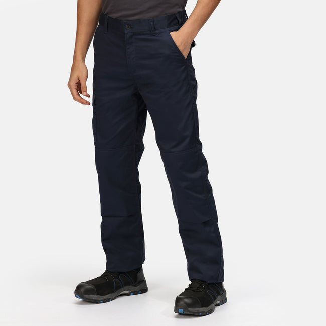 Grey Blue - Side - Regatta Mens Pro Cargo Waterproof Trousers - Regular