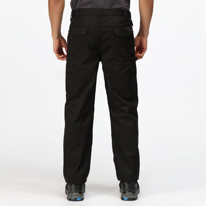 Traffic Black - Pack Shot - Regatta Professional Mens Cargo Waterproof Trousers