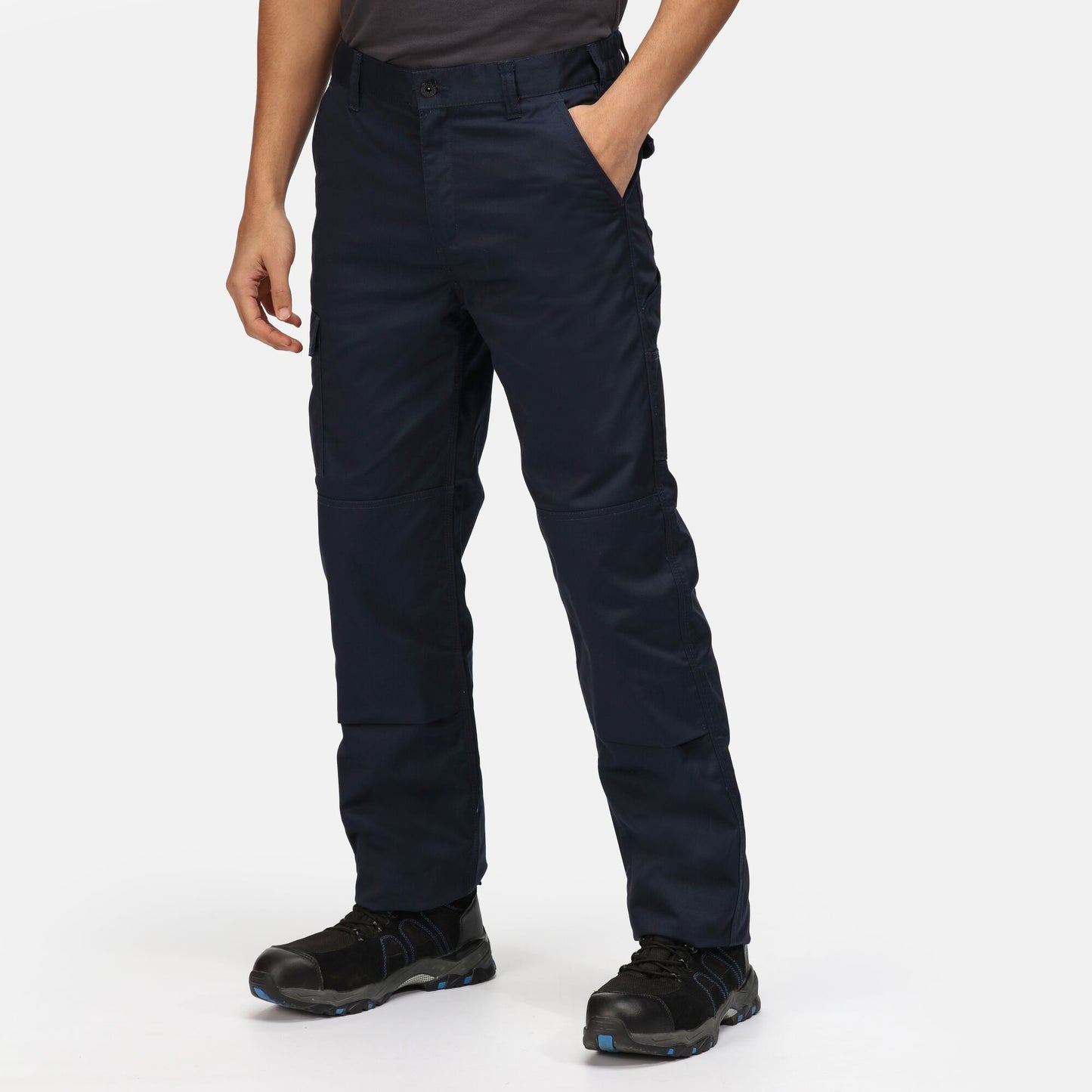 Navy - Side - Regatta Professional Mens Cargo Waterproof Trousers