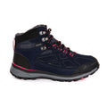 Navy-Duchess Pink - Back - Regatta Womens-Ladies Samaris Suede Walking Boots